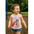 thumbnail image 2 of Disney Princess Toddler Girls Tank Top  Rapunzel, Ariel & Jasmine with Shimmer Flower Graphics  Soft Cotton Blend Fabric, 2 of 3