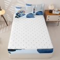 thumbnail image 4 of jejeloiu Nautical Abstract Zipper Twin Comforter Sets with Fitted Sheet and 2 Pillowcases For Men Women,Modern Aesthetic Art Zipper Bedding Set,Blue Brown,Reversible,4-Piece, 4 of 7