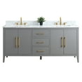 thumbnail image 5 of Vanity Art 72” Double Sink Bathroom Vanity Cabinet with Engineered Marble Countertop, 5 of 9