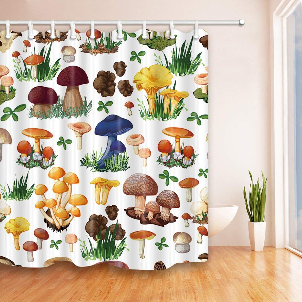 Details about   Halloween Decor Fairytale Mushroom Fabric Shower Curtain Set Bathroom Decor 72" 