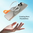 thumbnail image 4 of Dteck Magnetic Phone Holder for MagSafe,Rotating Magnetic Cell Phone Grip Holder Stand Finger Ring Kickstand with Silicone Loop Strap Compatible with iPhone 15 14 13 12,MagSafe Accessories,Silver Gray, 4 of 9
