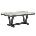 thumbnail image 2 of 7Pc Dining Room Set Faux Marble Table Upholstered Wing Back Chairs Gray Finish Furniture, 2 of 7