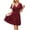 Wine Dress for Women, variant on Women's Surplice V Neck Short Sleeve Waist Tie A Line Dress Pullover Stretchy Flirty Cocktail Evening Party Dress Wine S