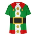 thumbnail image 2 of Men's Elf and Santa Claus Costume T-Shirts, Funny Christmas Sweatshirt Short Sleeve Pullover Crewneck Sweatshirts Xmas T Shirt Novelty Santa Printed Graphic Tee Funny Christmas Jumper, 2 of 4