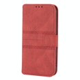 thumbnail image 2 of Funda de cuero PU + TPU con hebilla magnética de rayas en relieve para iPhone 13 Pro Max, con tapa horizontal, soporte, ranura para tarjetas, billetera, marco de fotos y correa, 2 of 5