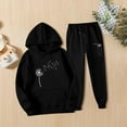 thumbnail image 2 of BLOCLOALO 2 Piece Lounge Set Long Sleeve Pullover Hoodie Sweatshirts Sweatsuit Set Oversized Sweatshirt Jogger Sweatpants and Sweatshirt Set Plus Size Workout Sets Classy Lounge Sets Black L, 2 of 3