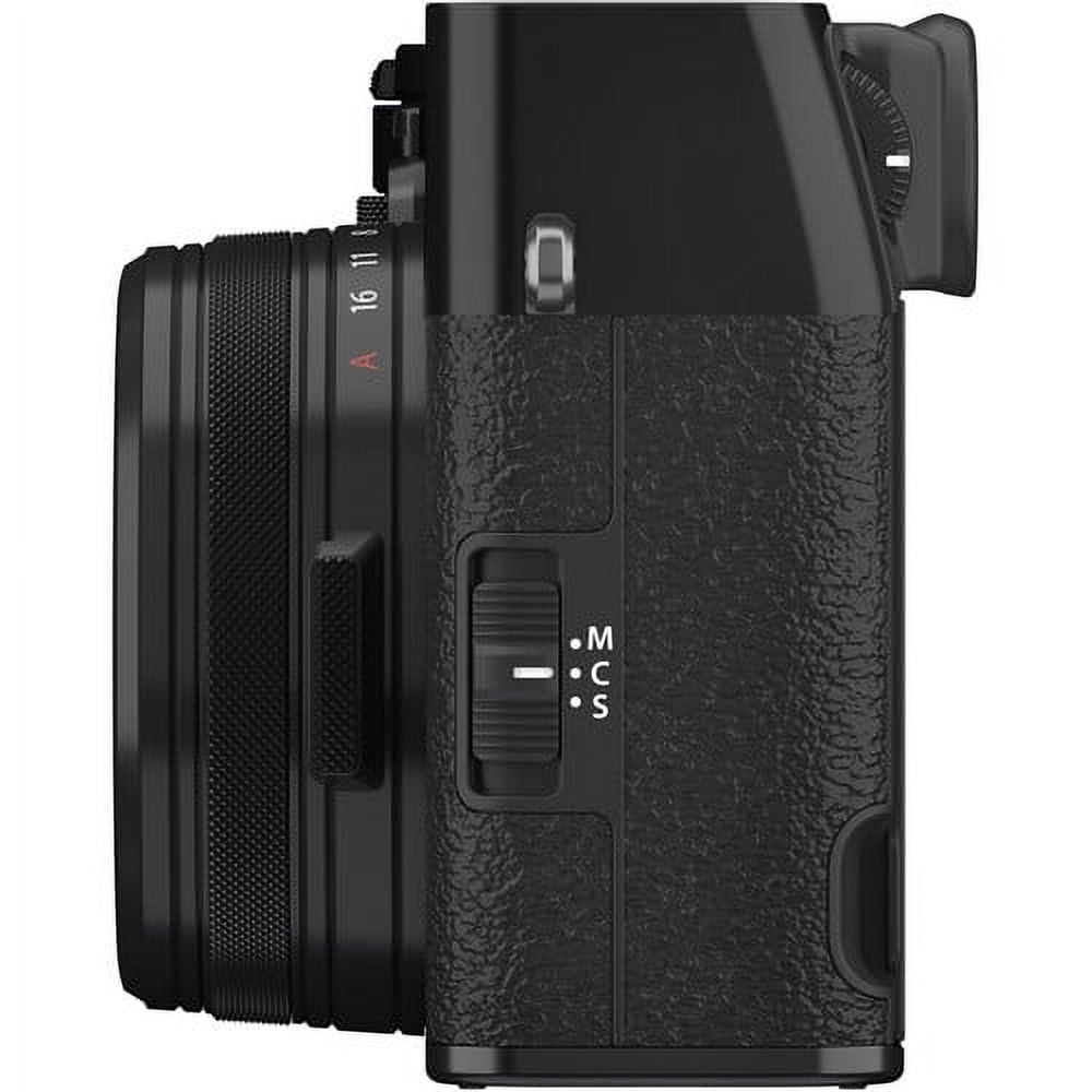 FUJIFILM X100VI Digital Camera (Black) (16821913) + 2 x 64GB Card + Card Reader + 2 x NP-W126 Battery + Charger + LED Light + Corel Photo Software + Case + Flex Tripod + Memory Card Wallet + More