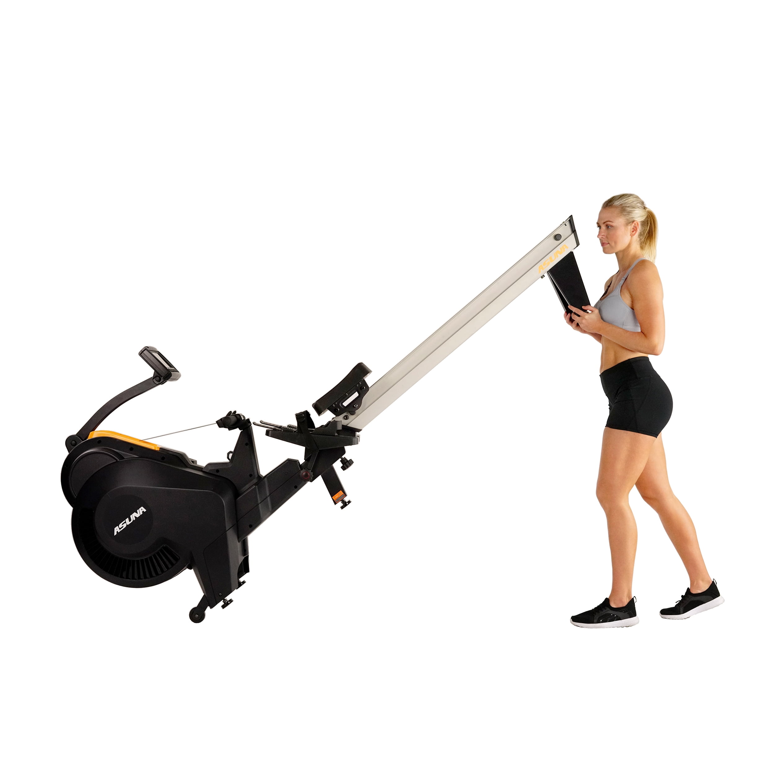 Asuna Windmill Air Magnetic Rowing Machine Rower with 14 lb Flywheel, Air and Magnetic Resistance, High Weight Capacity, Performance Monitor and Aluminum Slide Rail