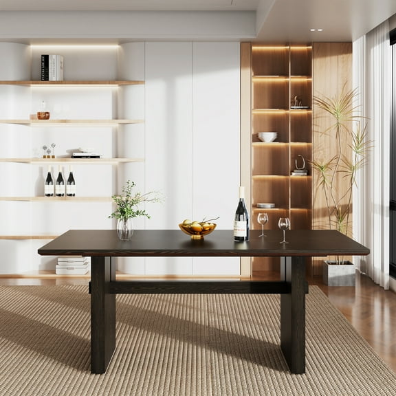 Clihome 70in Modern Dining Table for 6 People Kitchen Table