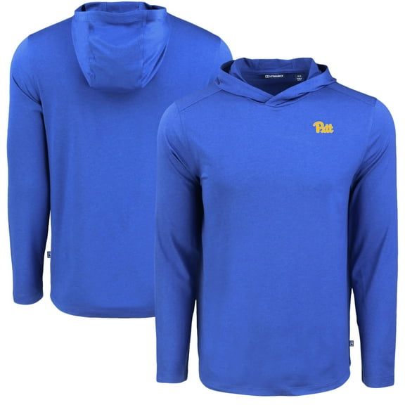 Men's Cutter & Buck Royal Pitt Panthers Coastline Epic Comfort Eco Recycled Long Sleeve Hoodie T-Shirt