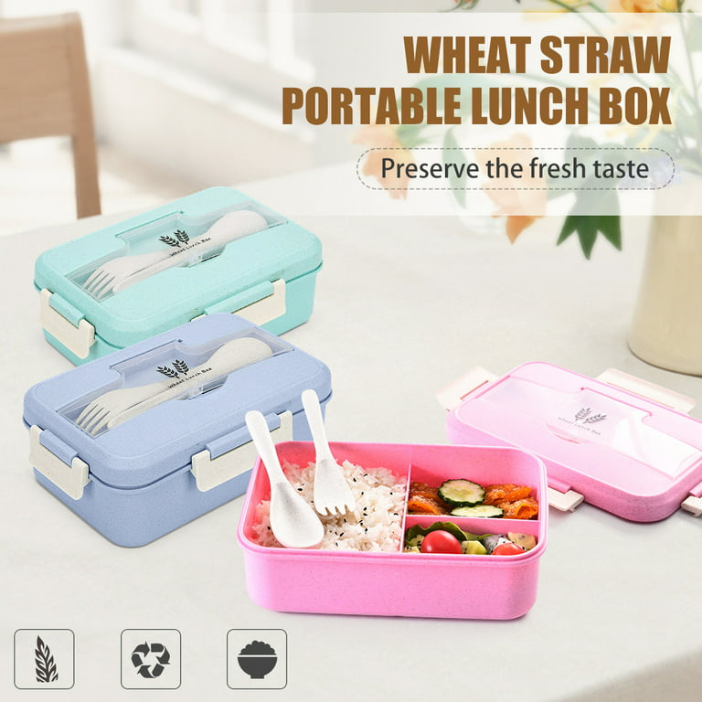Lnkoo Bento Lunch Box for Kids & Adults with Spoon-Fork Meal Prep Containers Box Microwave-Safe Food Storage Salad Container Box BPA-Free Food Grade