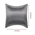 thumbnail image 2 of Unique Bargains 2-Pack Satin Silk Pillow Shams Deep Grey European, 2 of 8