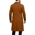 thumbnail image 4 of Havenx Mens Wool Blend Casual Trench Coat Single Brested Notched Collar Lapel Trench Coat Wool Blend Long Jacket Peacoat with Pockets Casual Slim Fit Classic Winter Fashion Jackets,Ginger 2XL, 4 of 4
