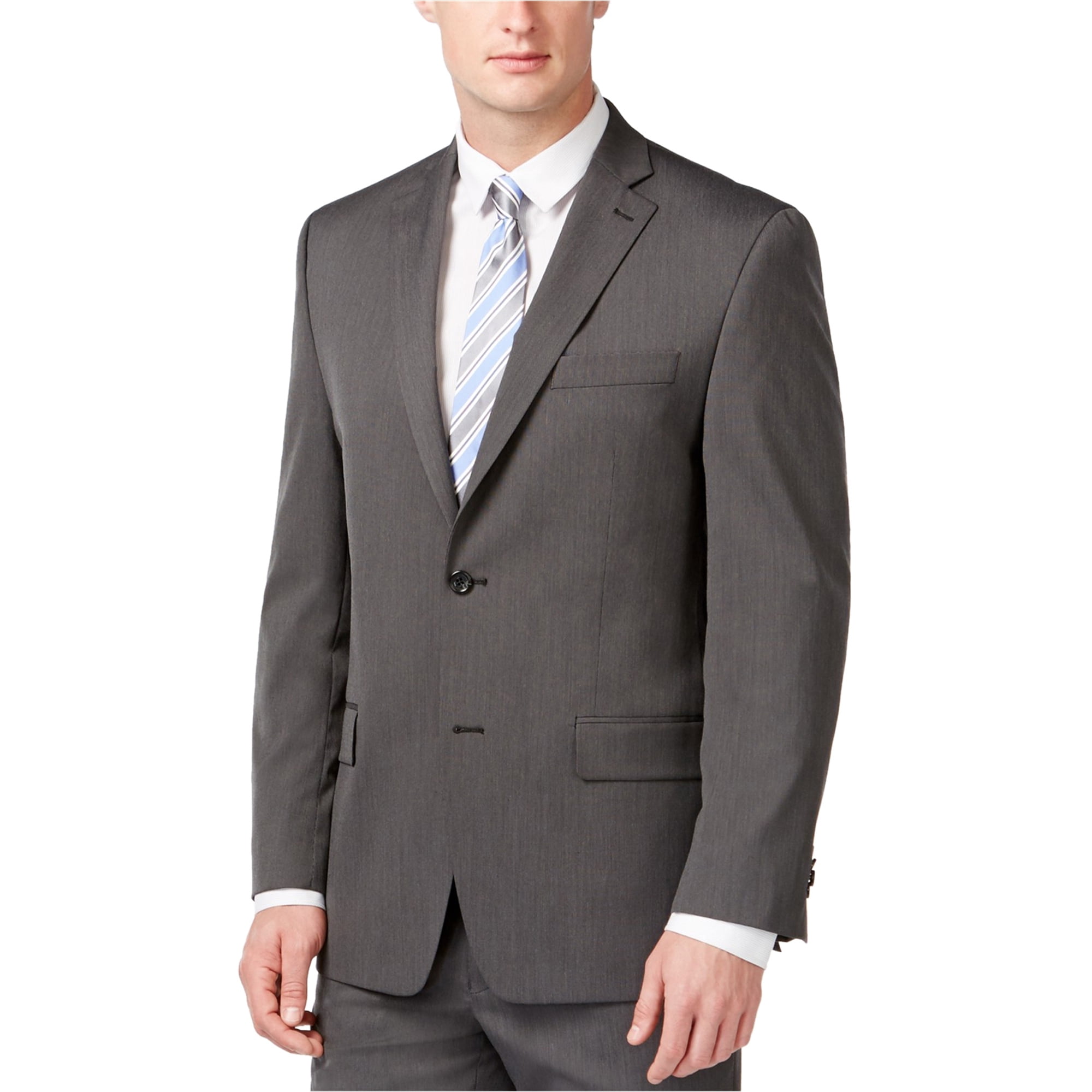Michael Kors Veste Blazer à Deux Boutons pour Homme, Gris, 40 Long