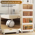 thumbnail image 4 of Cajas de Almacenamiento Plegable de 4 Capas con 6 Bolsas de Almacenamiento, plástico plegable con Ruedas Silenciosas y Manijas, Adecuada para Dormitorio, Cocina, Baño(40×28×86 cm), 4 of 7