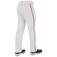 thumbnail image 2 of CHAMPRO Triple Crown 2.0 Open Bottom Baseball Pants with Braid, Adult Small, White, Scarlet, 2 of 3