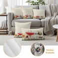 thumbnail image 6 of Vintage Mushrooms Pillow Covers 2 Pack Spring Flowers Plants Beige Background Pillowcase Waterproof Outdoor Throw Pillow Cover for Patio Garden Square Cushion 24”x24”, 6 of 9