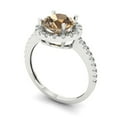 thumbnail image 2 of Halo Engagement Ring for Women - 1.8ct Simulated Champagne Diamond in 14K White Gold Promise Ring, 2 of 6