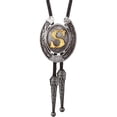thumbnail image 3 of Vintage Bolo Tie for Men- Initial Letter ABCDMJR to Z Western Cowboy Bolo Tie for Women, 3 of 6