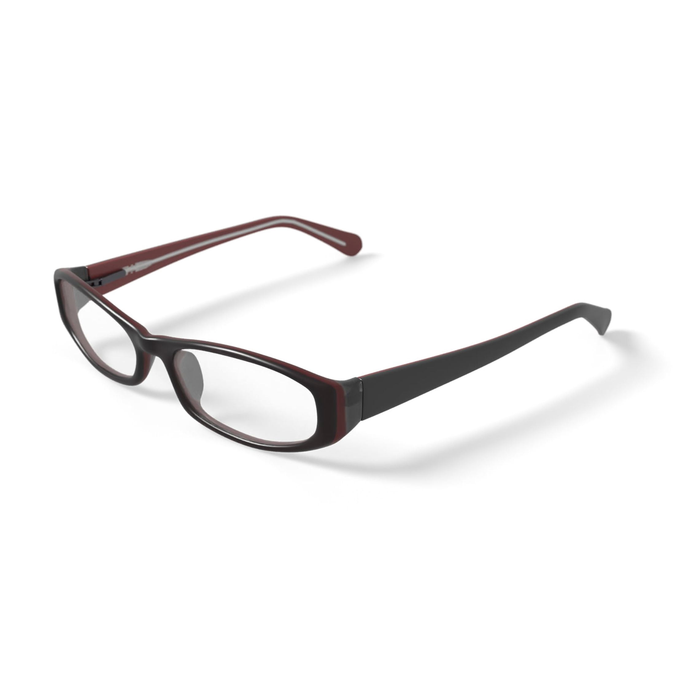 Walmart Women's FM14110 Rectangular Prescription Eyeglasses with Case, Black/Red