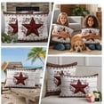 thumbnail image 5 of Texas Star Vintage Outdoor Waterproof Pillow Covers, Red Berry Retro Art White Wooden Decorative Square Throw Pillowcase Sofa Cushion Sham for Patio/Couch/Chair, 26"x26" 2 Pack, 5 of 8