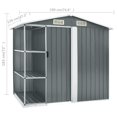thumbnail image 3 of vidaXL Garden Shed with Rack Grey 205x130x183 cm Iron, 3 of 4