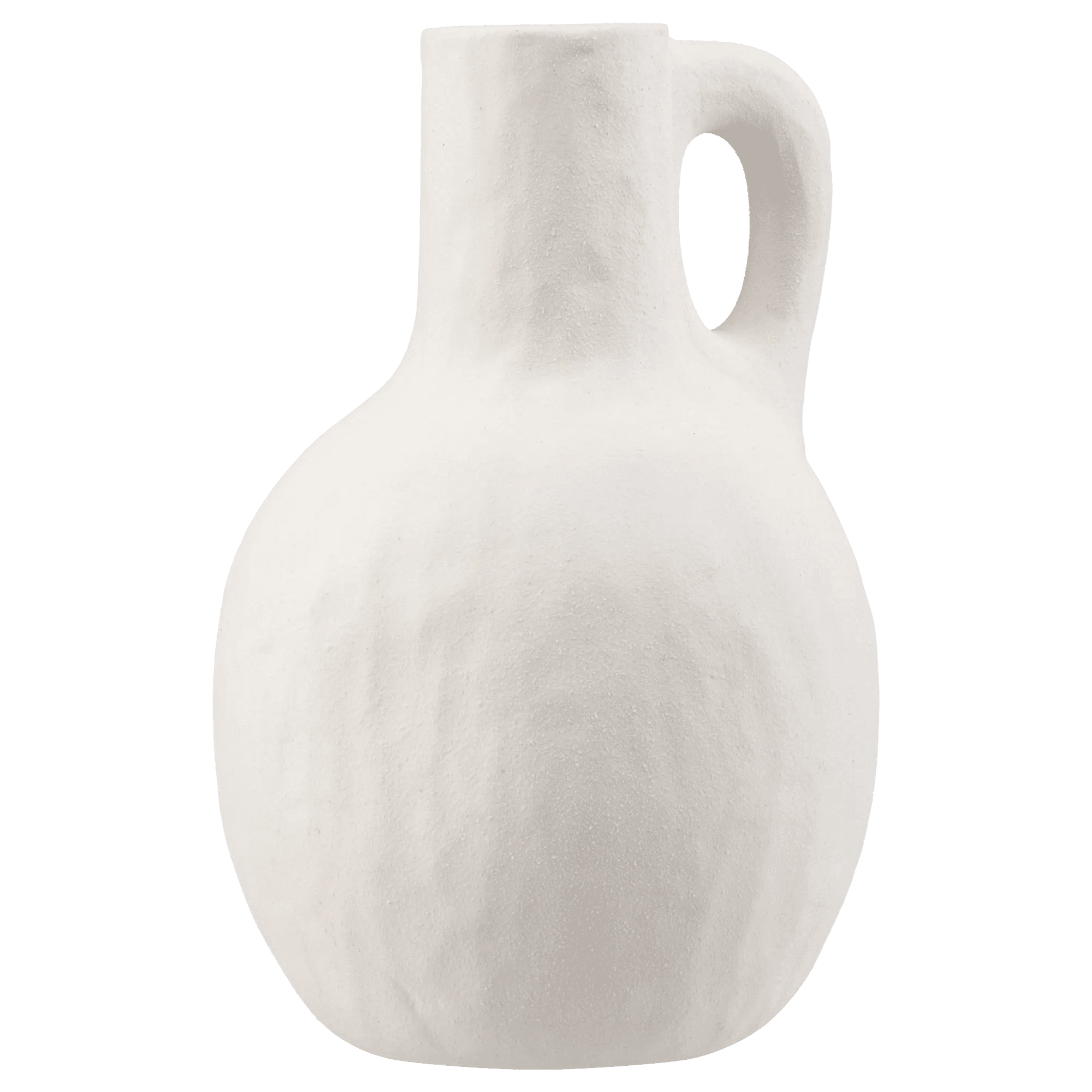 Bouclair Vase Pichet à Poignée Sculptural, Blanc Mat Texturé