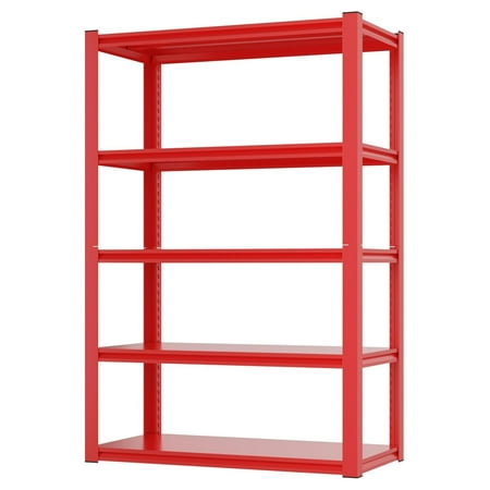 

Galaxera 72”H Garage Shelving 1650LBS Heavy Duty Storage Shelves 5 Tier Adjustable Metal Shelves for Storage Industrial Shelving Utility Shelf 36 W x 16 D x 72 H Red