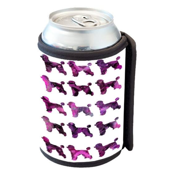 KuzmarK Insulated Drink Can Cooler Hugger - Poodle Dog Painting