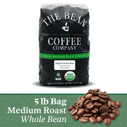The Bean Coffee Company Organic Vanilla Bean, Medium Roast, Whole Bean, 5-Pound Bag