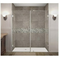 AstonGlobal SDR985-SS-70-10 Nautis 70 x 72 in. Completely Frameless Hinged Shower Door in Stainless Steel