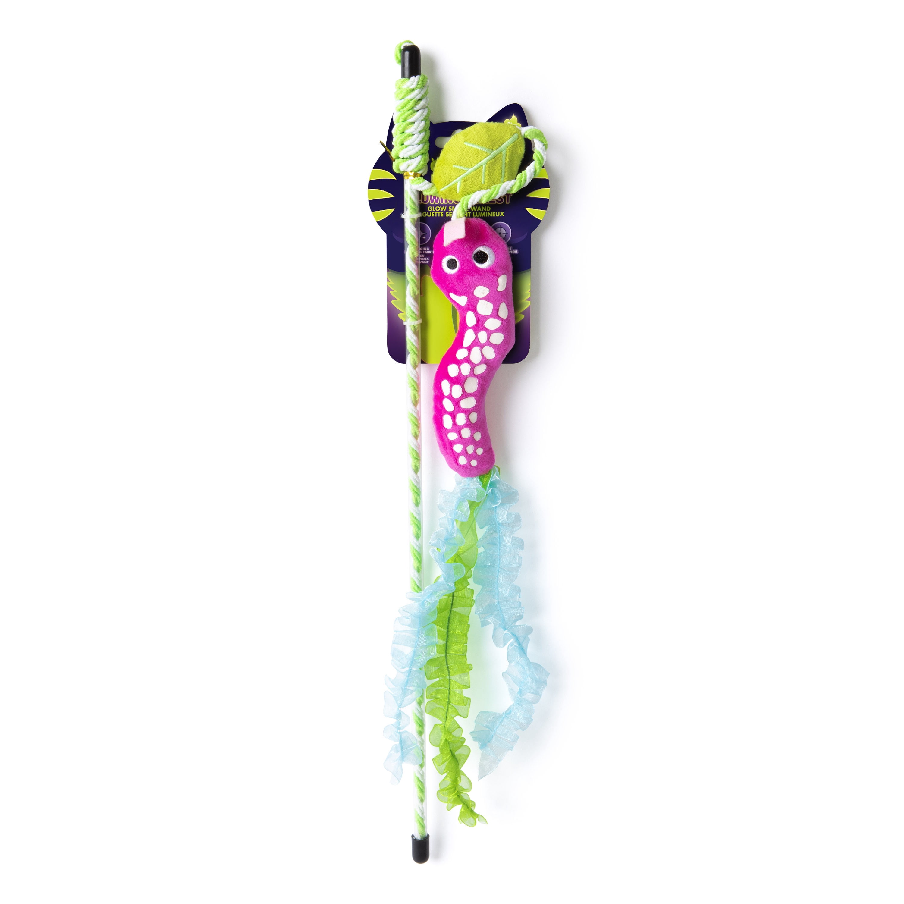 Quirky Kitty Glowing Forest Glow Snake Wand Night Play Catnip Cat Toy, Pack of 1, Glow Snake Wand