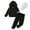 Black, variant on Tiny Cutey Toddler Girl Boy Hoodie Clothes Set Fall Long Sleeve Solid Baby Sweatsuit Outfits with Cap for 2-3T