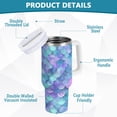 thumbnail image 4 of 30 oz Tumbler With Handle Stainless Steel Insulated Tumbler With Lid for Car Cup Holder Glittering Mermaid Scales, 4 of 9