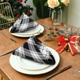thumbnail image 3 of Dreamtimes Black and White Buffalo Check Cloth Napkins Set of 1,Reusable Washable Polyester Dinner Table Napkins for Kitchen,Dining,Restaurant,Party Decoration, 3 of 7