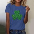 thumbnail image 2 of Puntoco Plus Size Tops St. Patrick Day Shirt Women: Green Shamrock Tee Clover Vintage Tee Top Four Leaf Retro T Shirts Blue S(S), 2 of 4