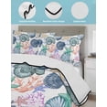 thumbnail image 4 of Coastal Beach Twin Size Down Alternative Comforter, Lightweight Comforter Quilt Bedding Set with Pillow Shams Watercolor Nautical Starfish Shell All Seasons Bed Comforter Duvet Insert 68"x86", 4 of 7