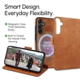 thumbnail image 6 of RadEnergy EMF Blocking Genuine Leather Wallet Phone Case with Card Holder for Samsung Galaxy, Anti Radiation EMF Protection, Radiation Blocker Cell Phone Wallet Case (Brown, for Galaxy S24 FE), 6 of 7