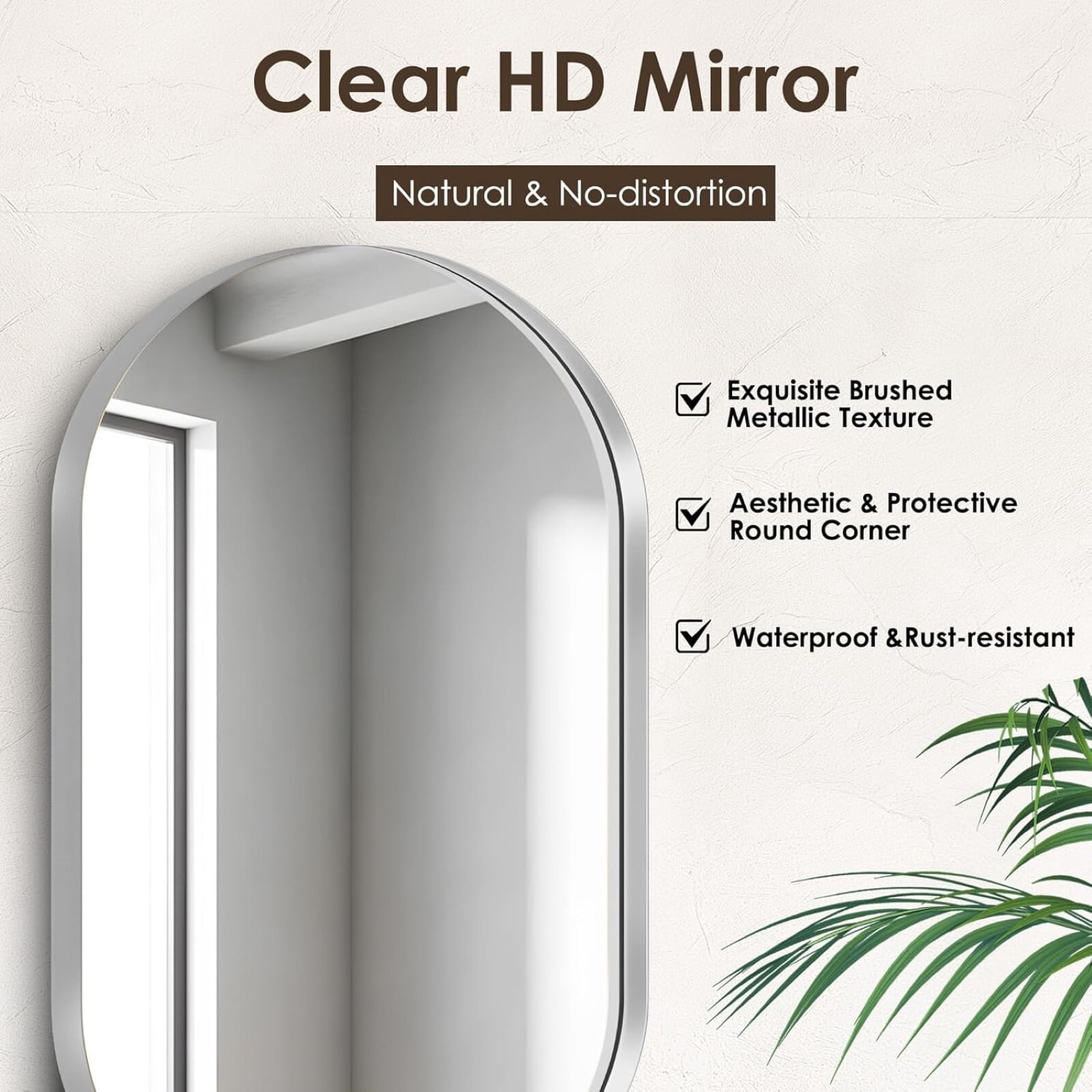 Gleamira 22"x30" Bathroom Mirror Oval Wall Mirror Vanity Mirror with Metal Deep Frame,Silver
