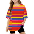 thumbnail image 2 of Zpanxa T-Shirts pour Fillette, Couleur Unie, Coupe Ample, Manches Courtes, Col Rond, Haut en Polyester et Spandex, 14 Ans, 2 of 7