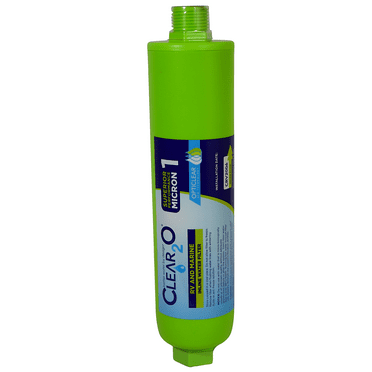 CLEAR2O RV & Marine Inline 1 Micron Solid Carbon Block Water Filter for Reduced Contaminates, Bad Taste, Odor and More - Lime Green (CRV2006)