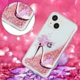 thumbnail image 2 of Case for iPhone 16 Pro Max Case Cute Pink Glitter Luxury Sparkle Liquid for Girls Women Quicksand Clear Soft TPU Protective Phone Case for iPhone 16 Pro Max 6.9" Pink High Heel, 2 of 10