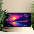 thumbnail image 4 of License Plate, Tropical Sunset Vista Decorative Front,Personalized Stainless Steel License Plate Cover For Men Women,12.2" X 6.2", 4 of 6