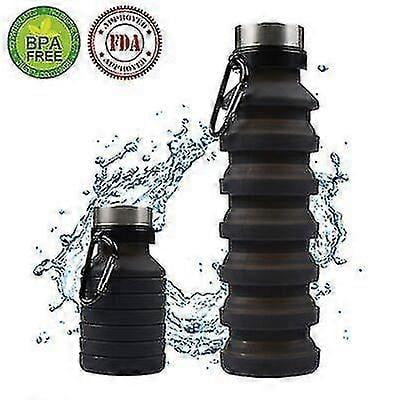 (Black)Leak Proof Portable Folding Bottle