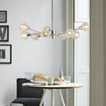 thumbnail image 6 of Modern Crystal Chandeliers, Kitchen Light Fixtures, 9 Lights Golden Chandelier for Living Room Bedroom, Dining Room Chandelier Over Table, (Bulbs Not Included), Chrome, 6 of 9