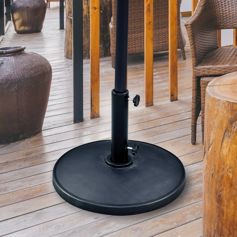 Westin Trends Round Resin Concrete Patio Umbrella Base Stand, Black