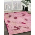 thumbnail image 3 of Ahgly Company Machine Washable Indoor Square Abstract Dark Pink Area Rugs, 6' Square, 3 of 7