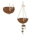 thumbnail image 3 of Coconut Bird  Cage, Pet Supplies  Coconut Shell Swing  Biting Toy Bird Hanging Cage Natural With Color Bead For  For Parakeet For Canary, 3 of 8