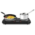 Elite Gourmet EDB302BF Countertop Double Cast Iron Burner, 1500 Watts