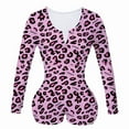 thumbnail image 4 of Pyjama Sexy pour Femmes Manches Courtes Imprimé Rose Combinaison Décontractée Adulte avec Boucle, 4 of 5